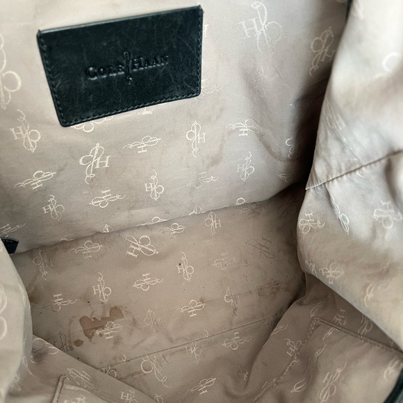 Cole Haan Black Woven Leather Tote Bag - Picture 7 of 9